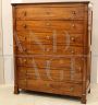 Antique walnut tallboy dresser from the Empire period - 1800s