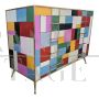 Dresser with 4 drawers in colored glass