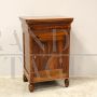 Antique Charles X capuchin bedside table in walnut, 19th century Italy