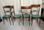 Pair of Melchiorre Bega chairs in green skai leather, 1950s