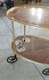 1960s food trolley in wood and brass