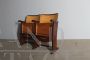 Pair of 1950s wooden folding cinema armchairs