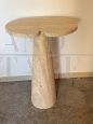 Coffee table designed by Angelo Mangiarotti in Italian travertine, Eros series