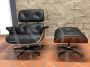 Eames lounge chair in black leather with certificate of authenticity