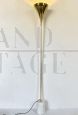 Vintage 70s floor lamp in brass and white marble