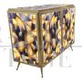 Design sideboard in artistic colored glass with lighting