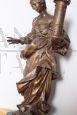 Large antique bronze sculpture depicting Saint Barbara, 19th century