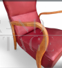 Pair of Art Deco style armchairs in red eco-leather