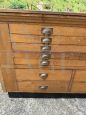 Haberdashery counter cabinet with drawers in solid oak