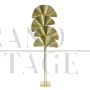 Floor lamp with ginkgo leaves in polished brass, 20th century       