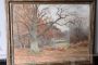 Antique rare double-sided watercolor landscape painting, 19th century