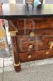 Antique Empire chest of drawers in briar with black marble top