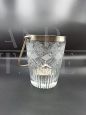 Vintage crystal ice bucket with ice strainer