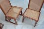 Set of 4 design chairs in Vienna straw with high backrest, 1970s