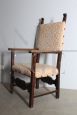 Antique 17th century refectory armchair in solid walnut