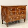 Louis XVI chest of drawers in inlaid walnut, Italy 18th century