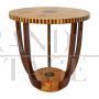 Round Art Deco style coffee table in birch briar