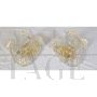 Pair of golden Murano glass leaf wall lights