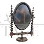 Antique table mirror in turned wood