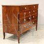 Antique Directoire dresser in walnut with 5 drawers, Italy 18th century