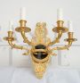 Set of 4 antique French Empire wall lights in gilded and patinated bronze