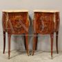 Pair of antique wavy and inlaid Napoleon III bedside tables