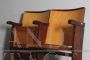 Pair of 1950s wooden folding cinema armchairs