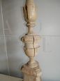 Antique carved, lacquered and gilded candlestick from the 19th century