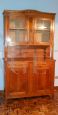 Vintage buffet & hutch cupboard with glass doors, 1950s