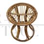 Round stool in bamboo and rattan