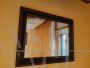 Antique rectangular mirror with wooden frame