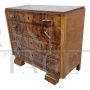 Art deco chest of drawers in walnut briar with four drawers