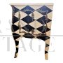 Baroque style chest of drawers with black and white diamonds