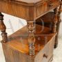 Pair of antique Louis Philippe bedside cabinets in walnut, 19th century Italy