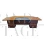 Art deco large desk in thuja briar