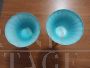 Pair of Florence bombonière glass vases from Empoli in light blue glass