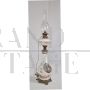 Antique electrified lamp in bronze and hand-painted Murano glass