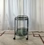 Vintage metal bar trolley with two glass tops, 1970s