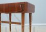 Pair of vintage teak and briar bedside tables with glass top, Italy 1950s