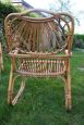 Set of armchairs and table in wicker