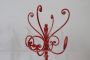 Vintage coat stand in red lacquered iron, early 1900s