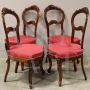 Set of 4 antique Louis Philippe chairs in walnut from the 19th century