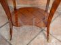 Pair of antique oval bedside tables with two drawers with inlays and bronzes