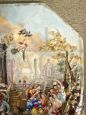 Capodimonte porcelain plaque with neoclassical scene and architecture, Naples 19th century