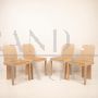 Set of 4 designer chairs by Pierluigi Molinari for Pozzi with Vienna straw seat