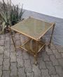 Vintage brass coffee table with leather tops