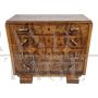 Art deco chest of drawers in walnut briar with four drawers