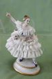 Pair of antique dancers figurines in Capodimonte ceramic, 19th century