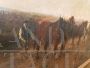 Large antique painting with horses by Loraine Nevison Arthur, 1893