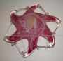 Vintage pocket tray centerpiece in pink Murano glass